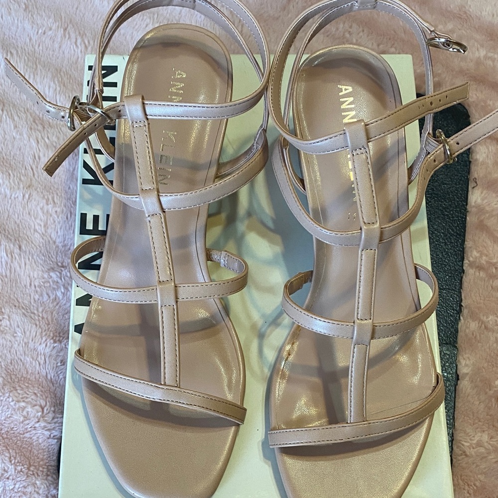 Anne Klein Women's Beige Strappy Sandals